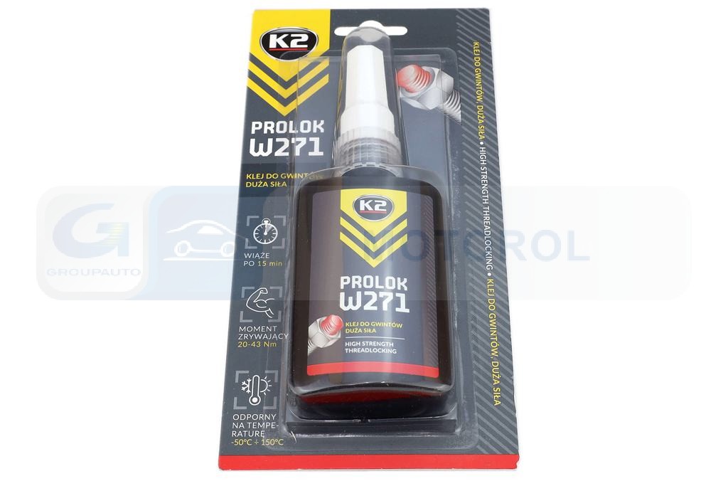 Ilustracja K2 W22715 K2 KLEJ DO GWINTÓW CZERWONY DUŻA SIŁA 250 ML (!)