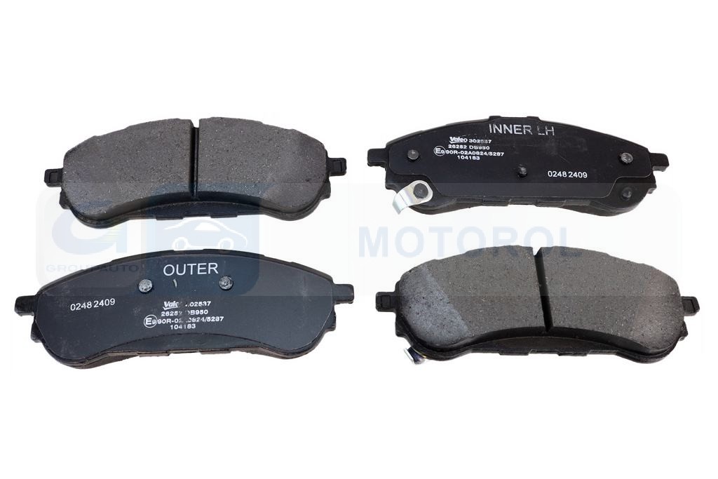 Ilustracja VAL 302537 VALEO KLOCKI HAMULC. FORD RANGER (TKE) 18- TYŁ (!)